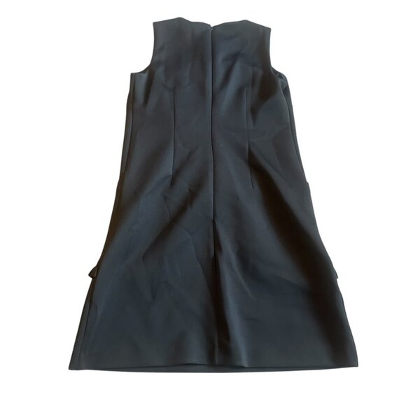 Betsey Johnson Black Shift Dress Daisy Buttons Mod Shift Fit Stretch Size 4 - Picture 8 of 14